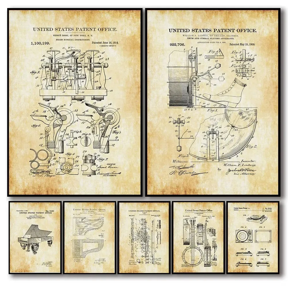 Musical Instrument Video - Poster da Parete Vintage Nordico con