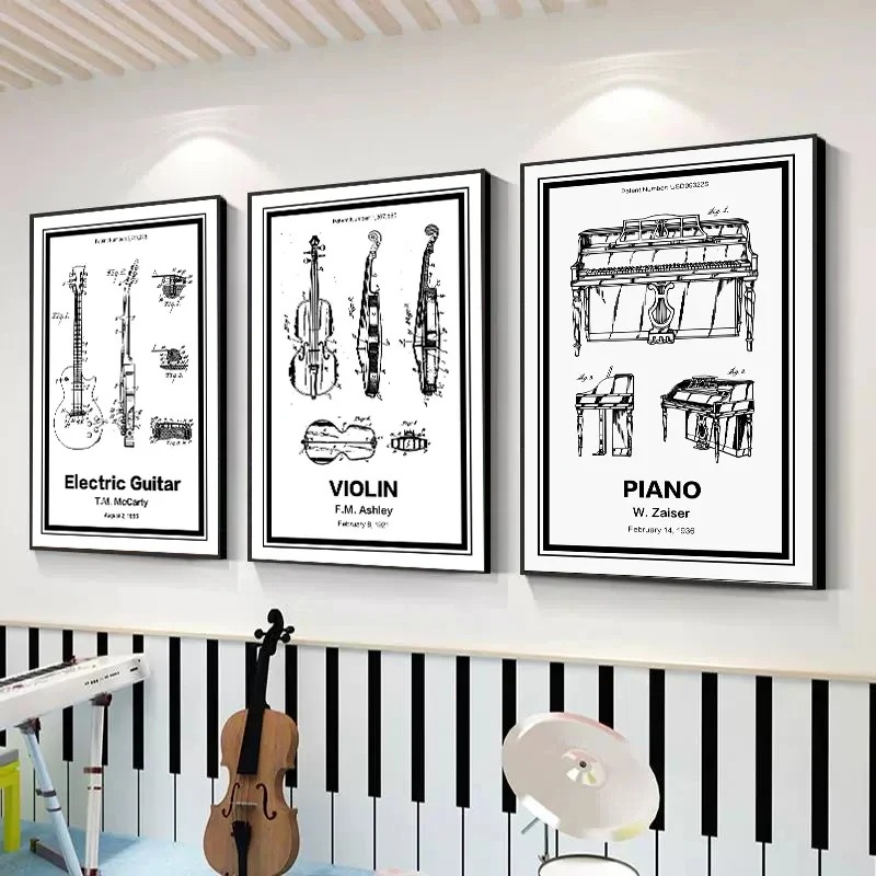 Poster con brevetti di strumen - Musical Instrument Video recensione e prezzo