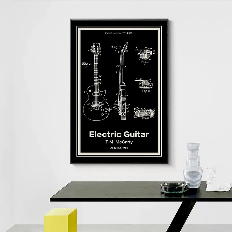 Poster con brevetti di strumen - Musical Instrument Video recensione e prezzo